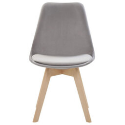 Beliani Set Of 2 Dining Chairs Dakota Ii Velvet Grey - thumbnail 4