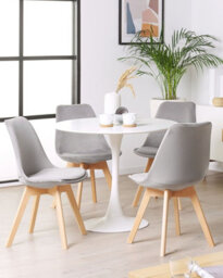 Beliani Set Of 2 Dining Chairs Dakota Ii Velvet Grey - thumbnail 2