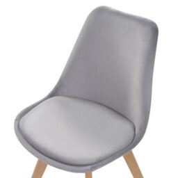 Beliani Set Of 2 Dining Chairs Dakota Ii Velvet Grey - thumbnail 7