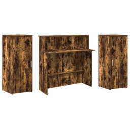 Berkfield Reception Desk Smoked Oak 180X50X103.5 Cm Engineered Wood - thumbnail 7
