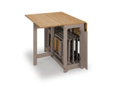 Mews Corona Grey Butterfly Dining Set Santos 4 Seat Folding Drop Leaf Table Solid Mexican Pine - thumbnail 3