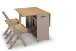 Mews Corona Grey Butterfly Dining Set Santos 4 Seat Folding Drop Leaf Table Solid Mexican Pine - thumbnail 2