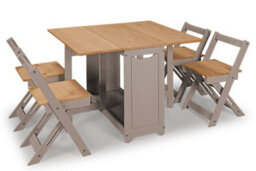 Mews Corona Grey Butterfly Dining Set Santos 4 Seat Folding Drop Leaf Table Solid Mexican Pine - thumbnail 1