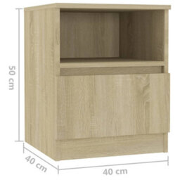 Berkfield Bed Cabinets 2 Pcs Sonoma Oak 40X40X50 Cm Engineered Wood - thumbnail 8