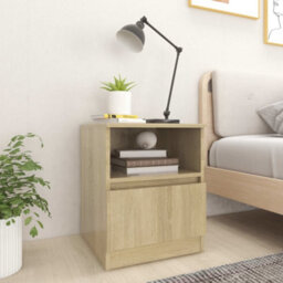 Berkfield Bed Cabinets 2 Pcs Sonoma Oak 40X40X50 Cm Engineered Wood - thumbnail 1