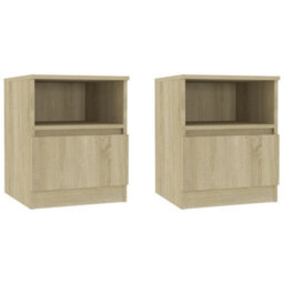 Berkfield Bed Cabinets 2 Pcs Sonoma Oak 40X40X50 Cm Engineered Wood - thumbnail 2