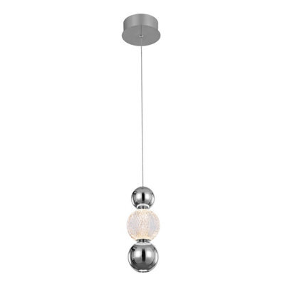 Luminosa Lighting Luminosa Oter Slim Pendant Ceiling Light Chrome 3000K Warm White 2Xled