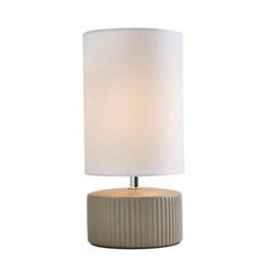 Pagazzi Lighting Pagazzi Linden Taupe Ribbed Ceramic Table Lamp - thumbnail 2
