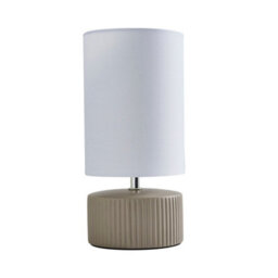 Pagazzi Lighting Pagazzi Linden Taupe Ribbed Ceramic Table Lamp - thumbnail 3