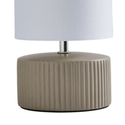 Pagazzi Lighting Pagazzi Linden Taupe Ribbed Ceramic Table Lamp - thumbnail 4