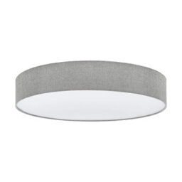 Elegant Flush Ceiling Light With Grey-White Fabric Shade And E27 Bulb Holder - thumbnail 1