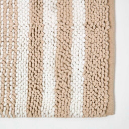Homescapes Beige Chenille Stripe Bath Mat 100% Cotton, 50 X 80 Cm - thumbnail 2