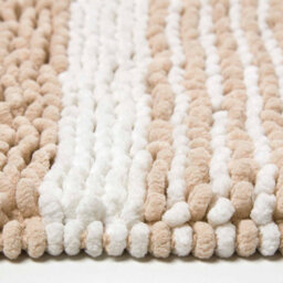 Homescapes Beige Chenille Stripe Bath Mat 100% Cotton, 50 X 80 Cm - thumbnail 3