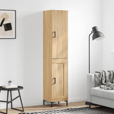 Berkfield Highboard Sonoma Oak 34.5X34X180 Cm Engineered Wood - image 1