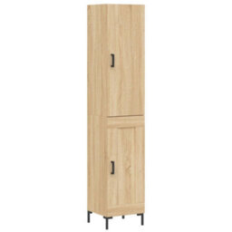 Berkfield Highboard Sonoma Oak 34.5X34X180 Cm Engineered Wood - thumbnail 2