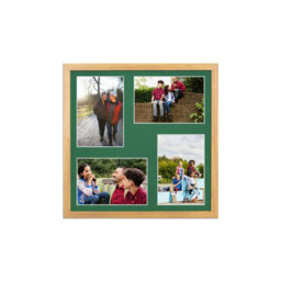 AK Frames 12X12 Oak Sleek Multi Photo Frame With Emerald Mount - Holds 4 Apertures (4X) 6X4 Photos - thumbnail 1