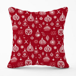 Warren Reed Designer Red Christmas Decorations Pattern Outdoor Cushion 45Cm X 45Cm - thumbnail 1