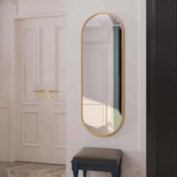 Jōbū Jobu Home - Emi, Gold Metal Runway Oval Mirror - 120Cm X 40Cm - thumbnail 2