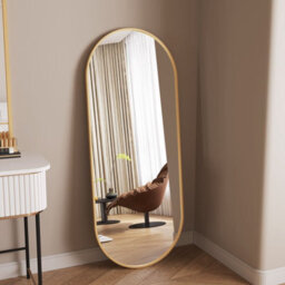Jōbū Jobu Home - Emi, Gold Metal Runway Oval Mirror - 120Cm X 40Cm
