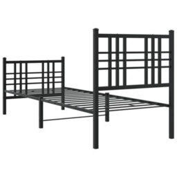 Berkfield Metal Bed Frame Without Mattress With Footboard Black 80X200Cm - thumbnail 6