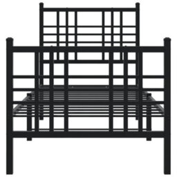 Berkfield Metal Bed Frame Without Mattress With Footboard Black 80X200Cm - thumbnail 4