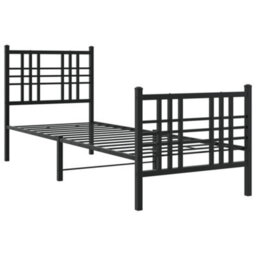 Berkfield Metal Bed Frame Without Mattress With Footboard Black 80X200Cm - thumbnail 3