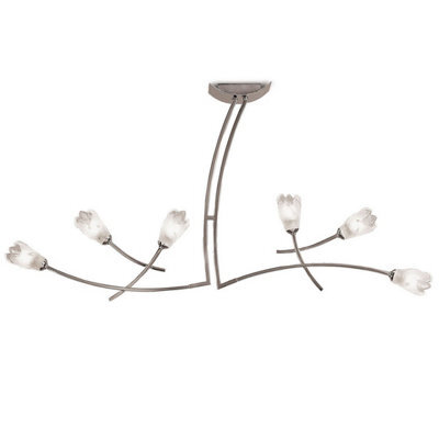 Luminosa Lighting Luminosa Pietra Linear Pendant 2 Arm 6 Light G9, Polished Chrome - image 1