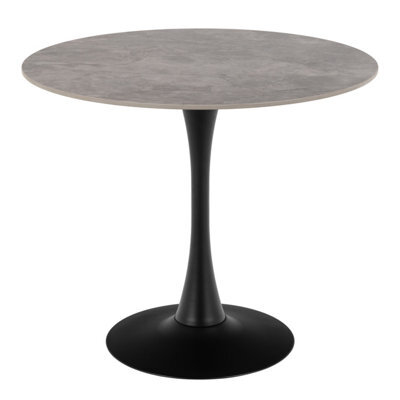 Furniture To Go Malta Ceramic Round Dining Table Grey/black 90X75 Cm - image 1