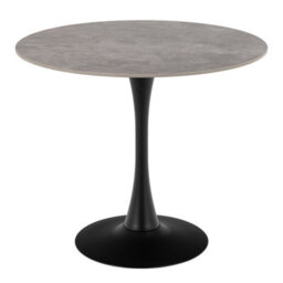 Furniture To Go Malta Ceramic Round Dining Table Grey/black 90X75 Cm