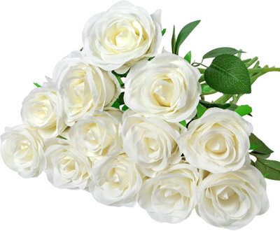 12 Artificial Roses, Decorative Artificial Flowers, Fake Silk Roses For Wedding Parties, Indoor And Outdoor Use - image 1