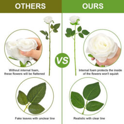 12 Artificial Roses, Decorative Artificial Flowers, Fake Silk Roses For Wedding Parties, Indoor And Outdoor Use - thumbnail 4