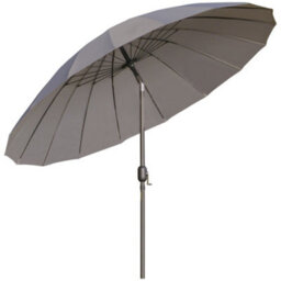 Outsunny 2.5M Round Curved Adjustable Parasol Sun Umbrella Metal Pole Grey - thumbnail 2