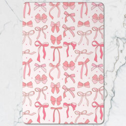 Benjamin Tate Design Bow Pattern Placemat And Coaster Set With Wooden Base In Pink Tones Limited Edition - thumbnail 2