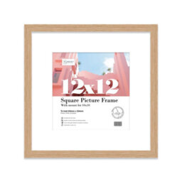 "12X12"" Oak Picture Frame - 12X12"" Square Frame With 10X10"" Mount For 12X12""/10X10"" Pictures Moderrn Style Thin Edge, 1 Pack" - thumbnail 1