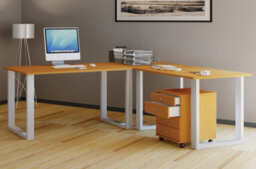 Vcm Desk Lona White / Beech H. 76 X W. 190 X D. 190 Cm - thumbnail 2
