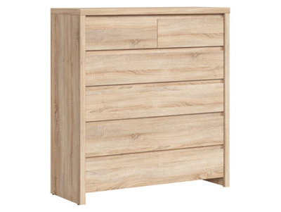 Arte Kaspian Sonoma 105Cm 6-Drawer Chest - Expansive Modern Dresser With Wood Grain - image 1