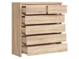 Arte Kaspian Sonoma 105Cm 6-Drawer Chest - Expansive Modern Dresser With Wood Grain - thumbnail 3