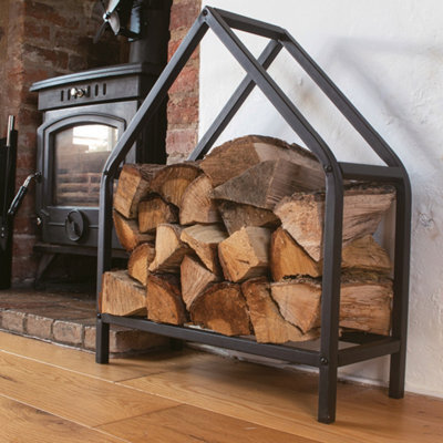 Valiant Fireside Log Storage House Rack For Wood, Kindling And Paper