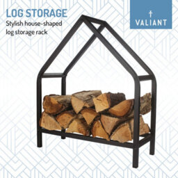 Valiant Fireside Log Storage House Rack For Wood, Kindling And Paper - thumbnail 4