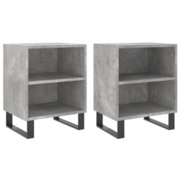 Berkfield Bedside Cabinets 2 Pcs Concrete Grey 40X30X50 Cm Engineered Wood - thumbnail 2