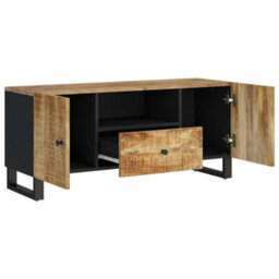 Berkfield Tv Cabinet 105X33.5X46 Cm Solid Wood Mango&engineered Wood - thumbnail 3