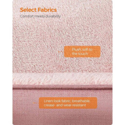 Washable Linen Look Pet Bed With Raised Edges And Non-Slip Base, Dog Sofa Bed, Jelly Pink - thumbnail 4