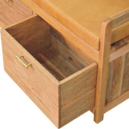 Artisan Furniture Solid Wood Oxford Oak-Ish Storage Bench,  2 Drawers, Light Brown - thumbnail 7