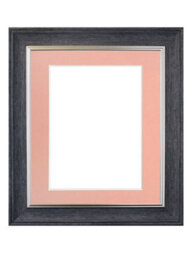 Frames By Post Scandi Charcoal Grey Frame With Pink Mount For Image Size 20 X 16 Inch