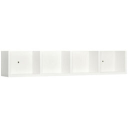 Homcom Wooden Wall-Mounted Storage Media Display Shelf Center Rack, White - thumbnail 2