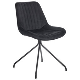 Beliani Set Of 2 Dining Chairs Navasota Velvet Black - thumbnail 4