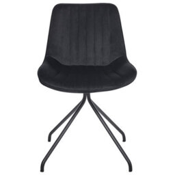 Beliani Set Of 2 Dining Chairs Navasota Velvet Black - thumbnail 5