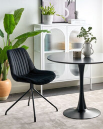 Beliani Set Of 2 Dining Chairs Navasota Velvet Black - thumbnail 2