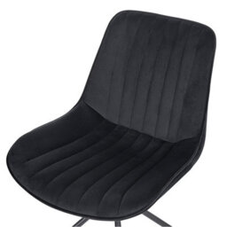 Beliani Set Of 2 Dining Chairs Navasota Velvet Black - thumbnail 7