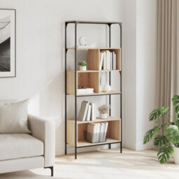 Berkfield Bookcase 5-Tier Sonoma Oak 76X33X188.5 Cm Engineered Wood - thumbnail 3
